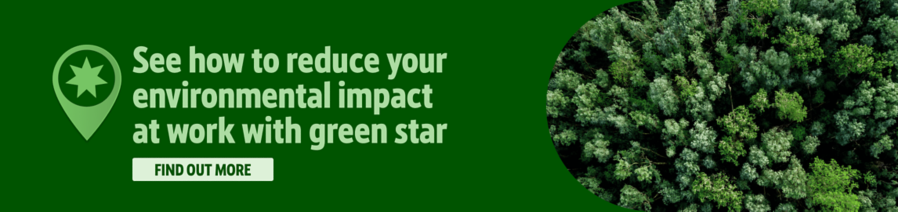 See how to reduce your environmental impact at work with green star