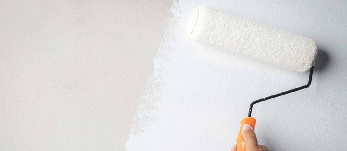 Painting matt over silk paint with a roller brush