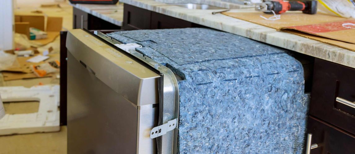 Dishwasher ready to be installed into kitchen