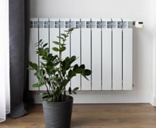 white radiator on a wall