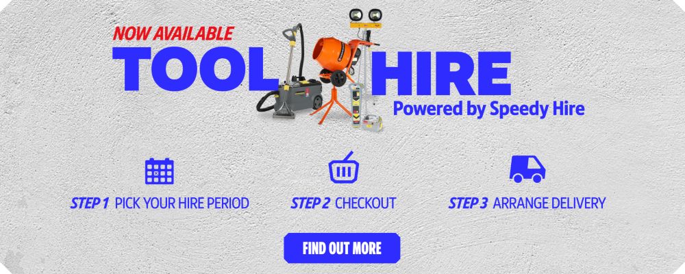 Now Available, Tool Hire, Powered by Speedy Hire. Find Out More