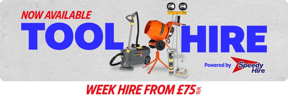 Tool Hire powered by Speedy Hire. Week Hire from £75 Inc VAT