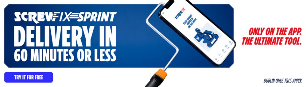 Screwfix Sprint. Delivery in 60 minutes or less. Try it for Free