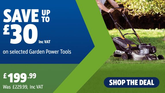 Save up to £30 Inc VAT on selected Titan Garden Power Tools