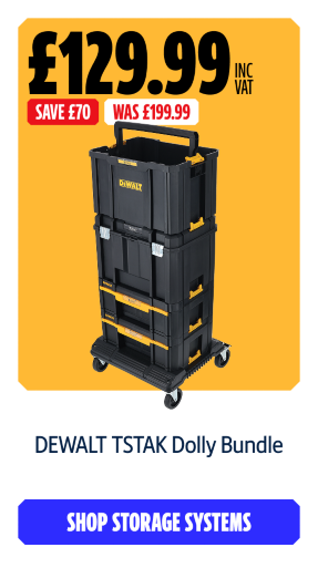 Save £70 Inc VAT on this DEWALT TSTAK Dolly Bundle. Shop Storage Systems