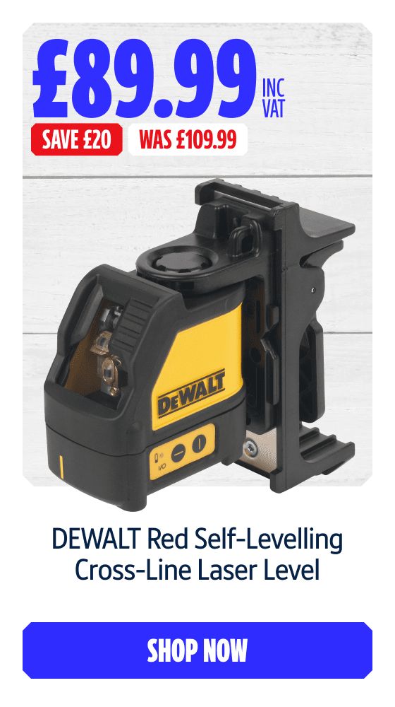 Save £20 Inc VAT on this DEWALT Red Self-Levelling Cross-Line Laser Level. Shop Now