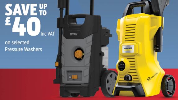 Save up to £40 Inc VAT on selected Pressure Washers