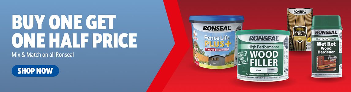 Buy One Get One Half Price, Mix & Match on all Ronseal