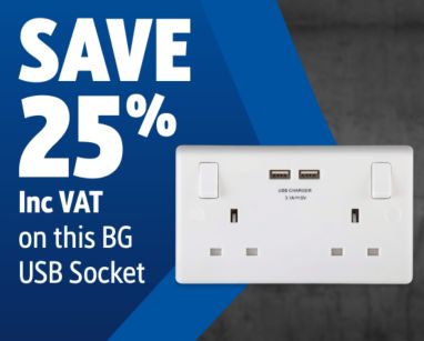 Save 25% on this BG USB Socket, Shop Wiring Accessories
