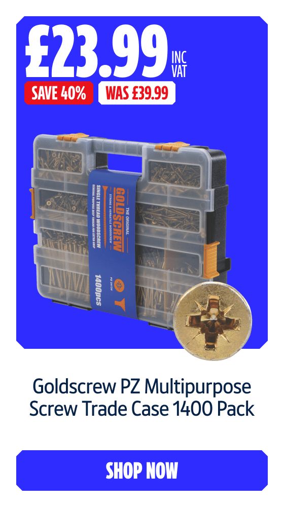 Save 40% on this Goldscrew PZ Multipurpose Screw Trade Case 1400 Pack. Shop Now