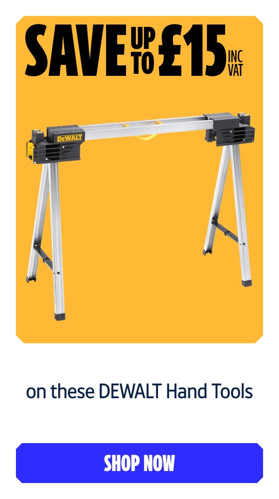 Save up to £15 Inc VAT on these DEWALT Hand Tools. Shop Now