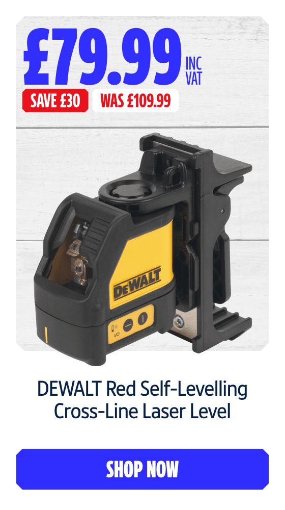 Save £30 Inc VAT on this DEWALT Red Self-Levelling Cross-Line Laser Level. Shop Now