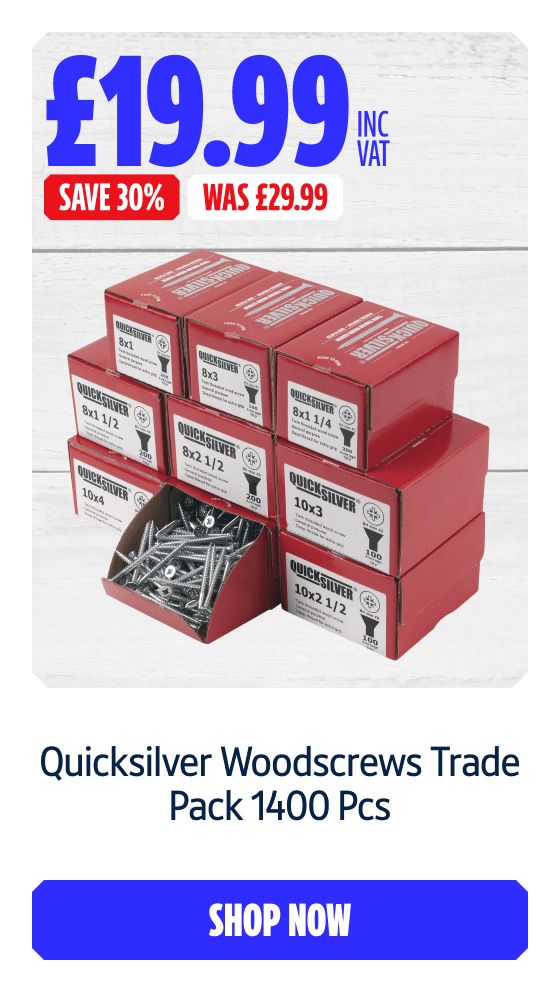 Save 30% on this Quicksilver Woodscrews Trade Pack 1400 Pcs. Shop Now