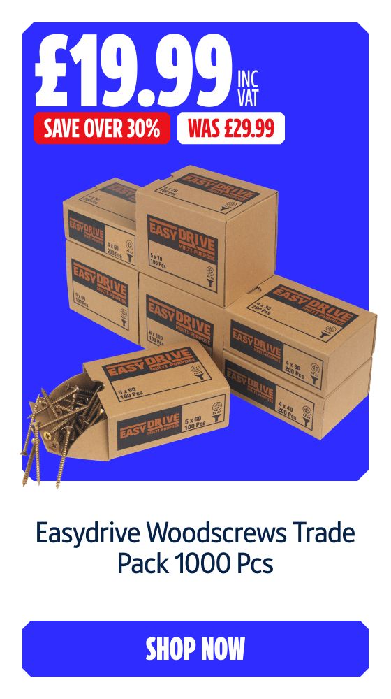 Save over 30% on Easydrive Woodscrews Trade Pack 1000 Pcs. Shop Now