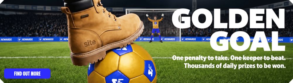 Golden Goal! One penalty to take. One keeper to beat. Thousands of daily prizes to be won. Find Out More