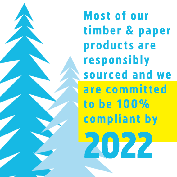 83% of our timber and paper products are responsibly sourced