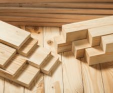 wooden timber blocks on wood board background
