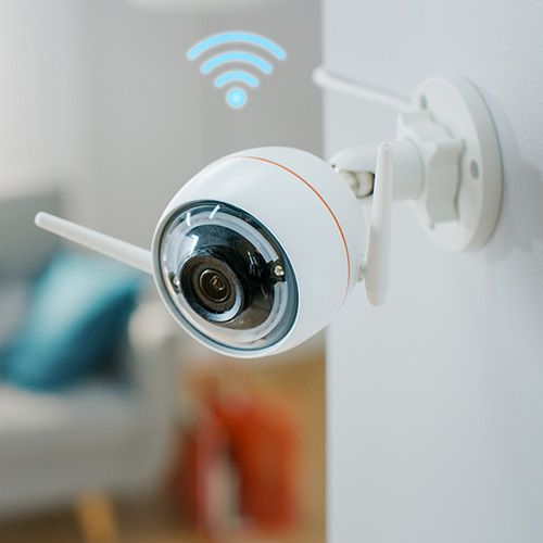 Security camera store for window sill