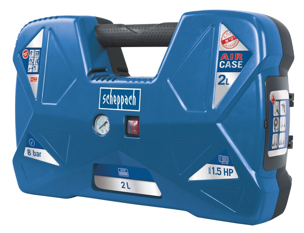 The ultimate Scheppach Air Case 2Ltr Electric Portable Air Compressor