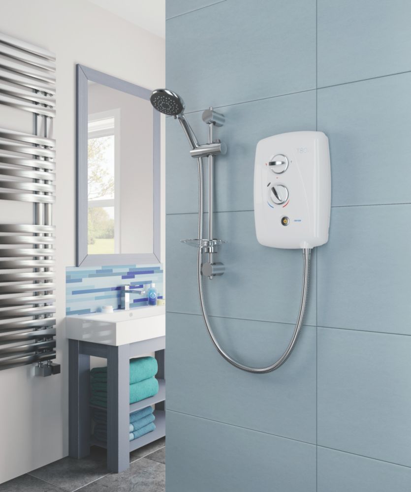 The ultimate Triton T80 EasiFit + White / Chrome 8.5kW Electric Shower