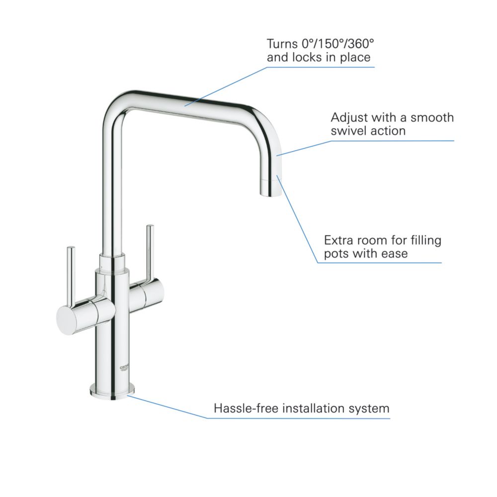 The ultimate Grohe Ambi DualLever Mono Mixer Kitchen Tap Chrome Reviews