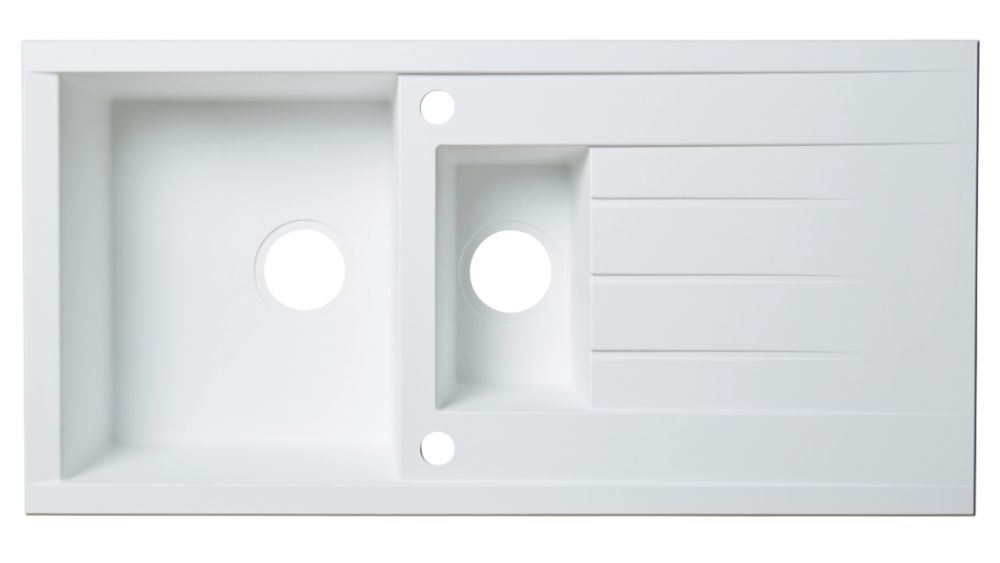 The ultimate Plastic & Resin Kitchen Sink & Drainer White 1.5 Bowl