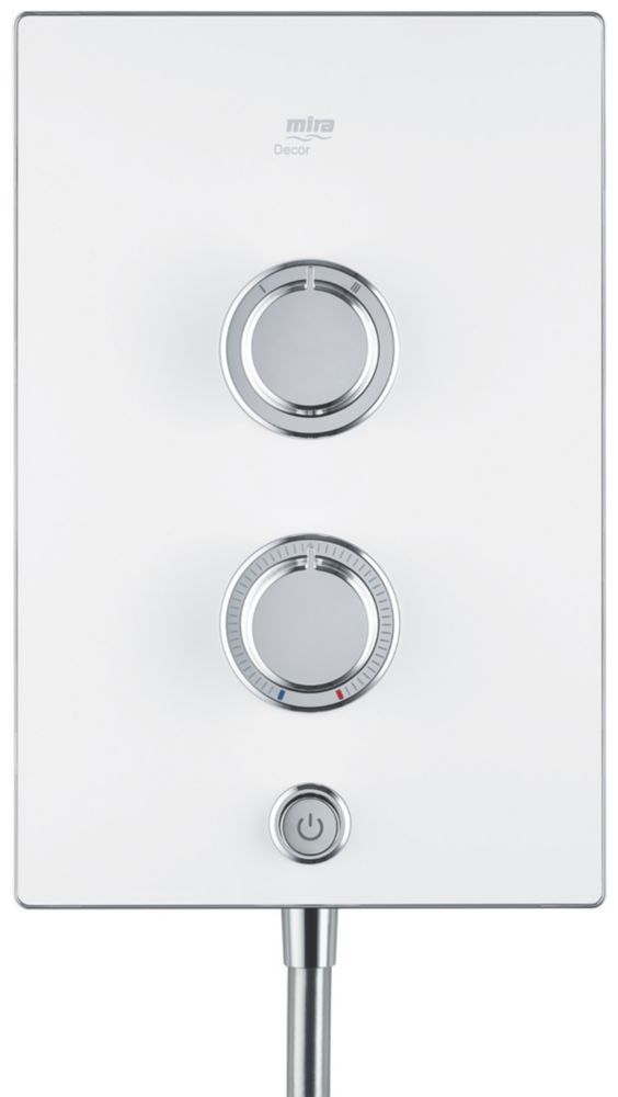 The ultimate Mira Decor Dual White / Chrome 10.8kW Manual Electric