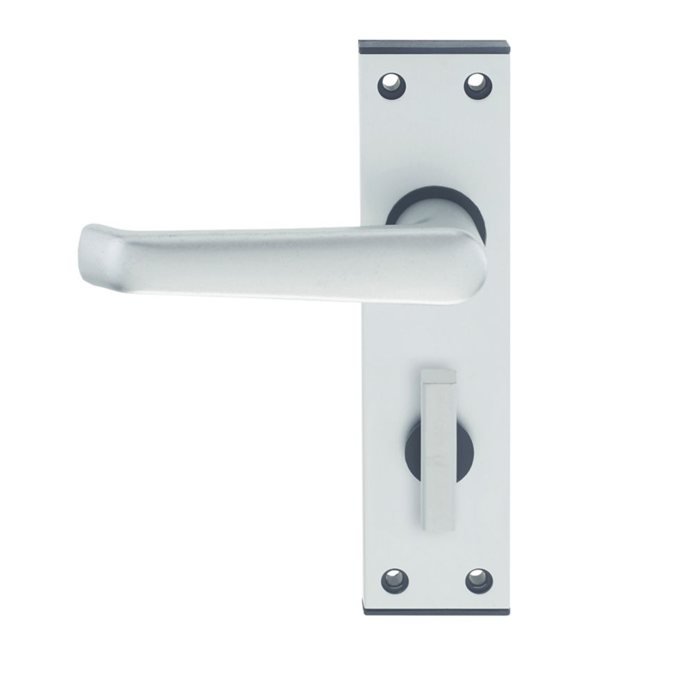 The ultimate Union Ambassador Bathroom Door Handle Pair Satin Aluminium