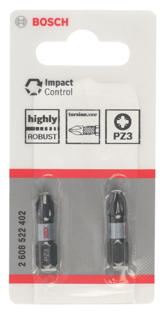 The ultimate Bosch Impact Control Screwdriver Bits PZ3 x 25mm 2 Pack ...